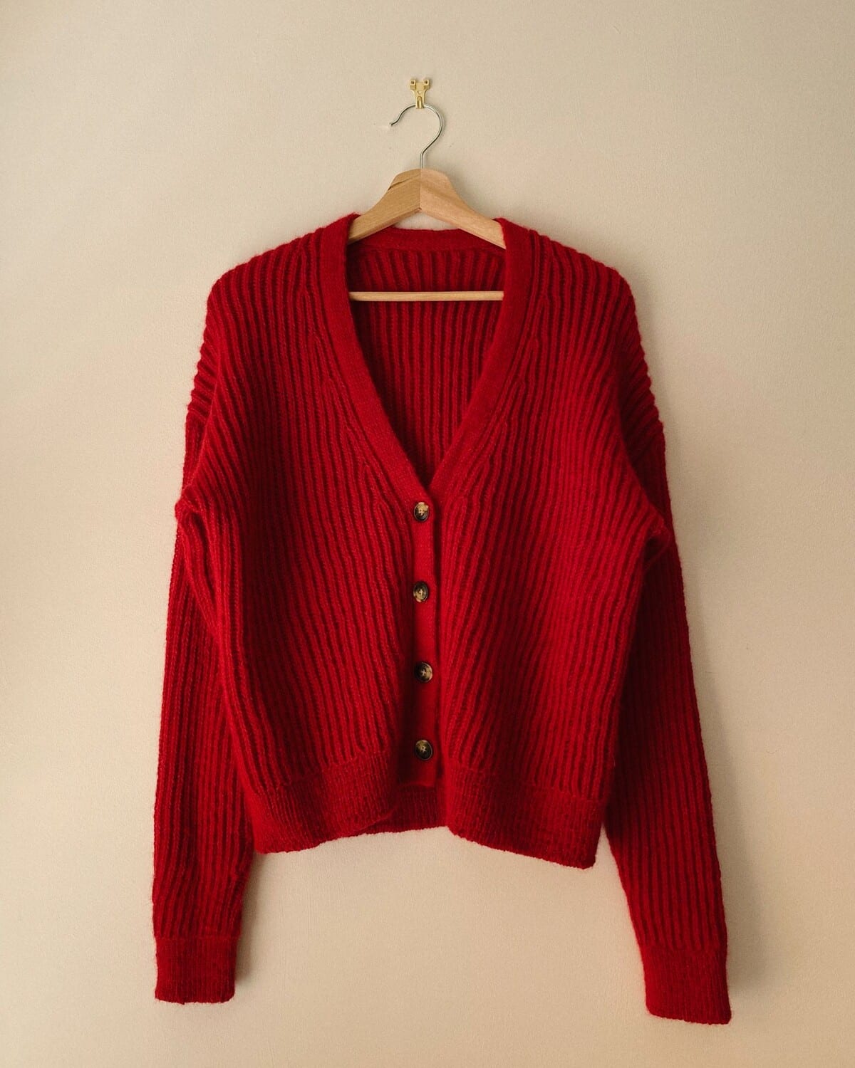 Red Knit Cardigan