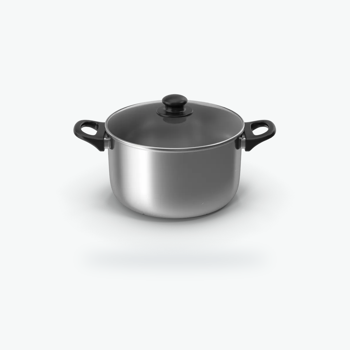 Stainless pot with a glass lid
